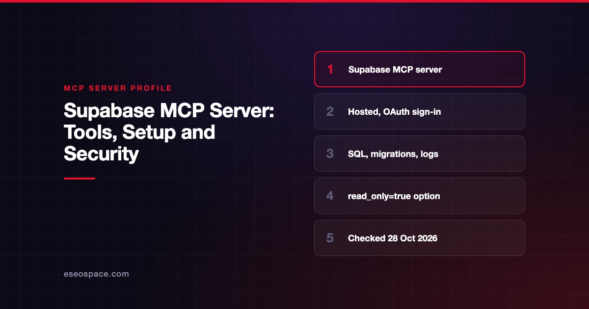 Supabase MCP Server: Tools, Setup and Security