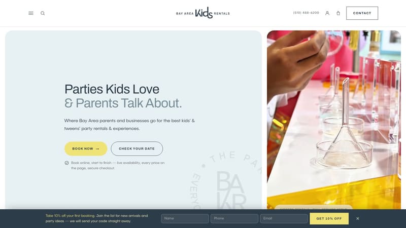 Bay Area Kids Rentals homepage