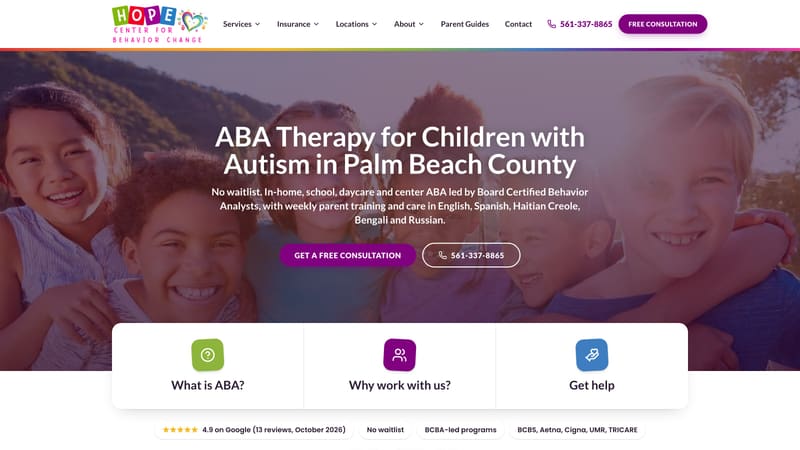 Hope Center for Behavior Change homepage