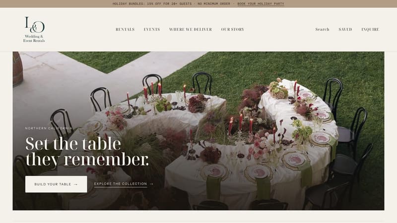 Linen & Oak homepage