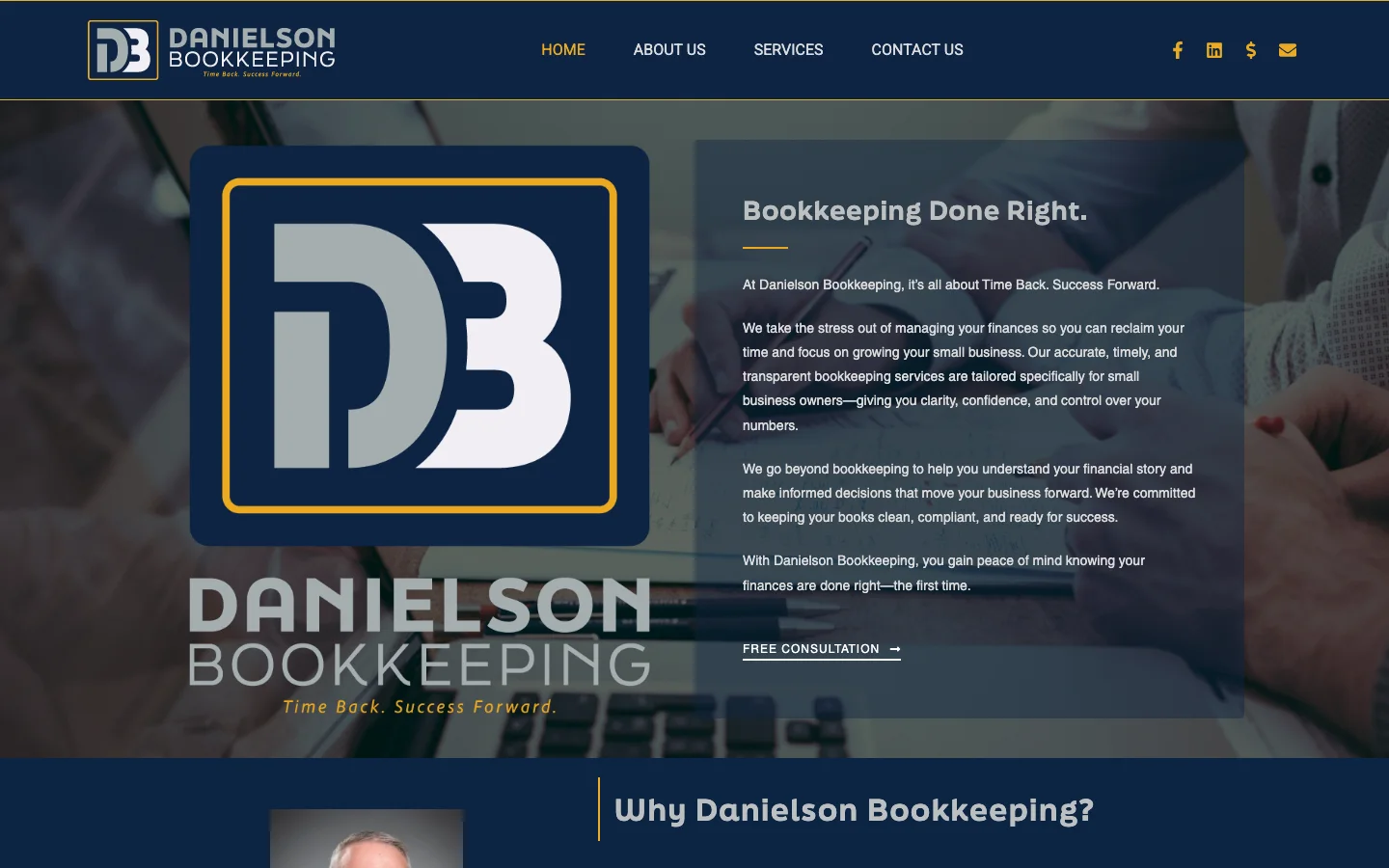 Danielson Bookkeeping website home page
