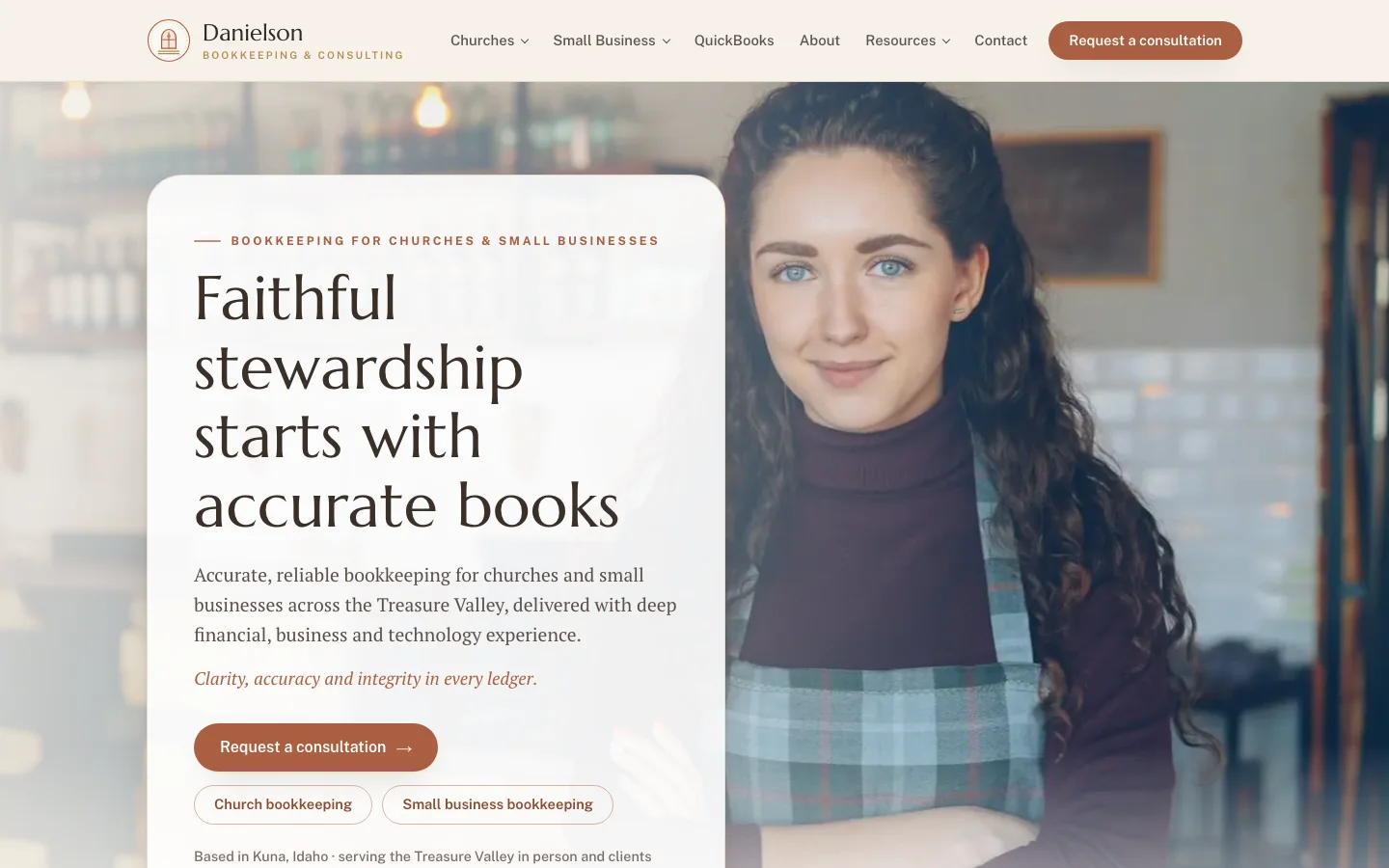 Danielson Bookkeeping & Consulting website home page