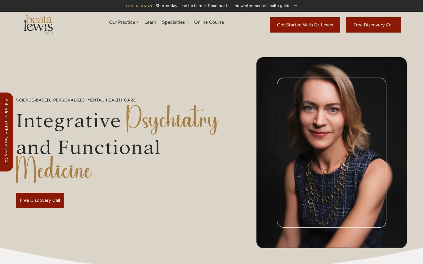 Dr. Beata Lewis, MD website home page