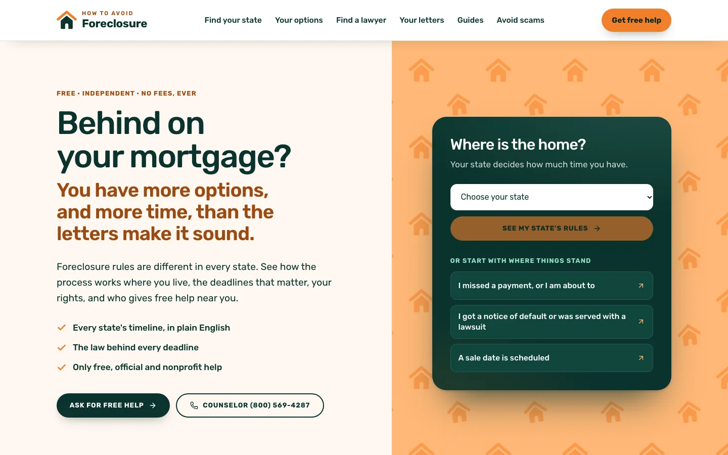 How to Avoid Foreclosure website home page