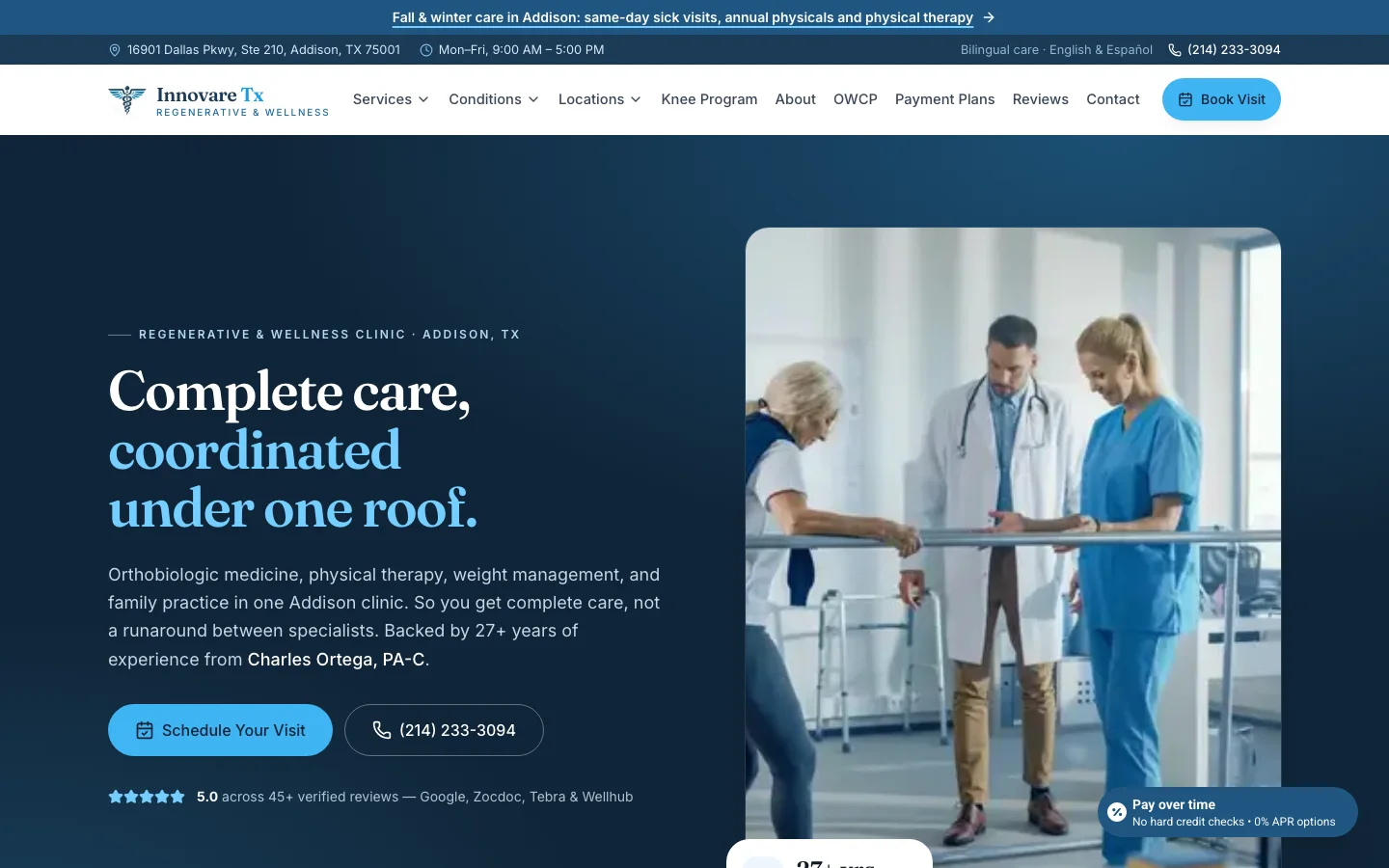Innovare Tx website home page