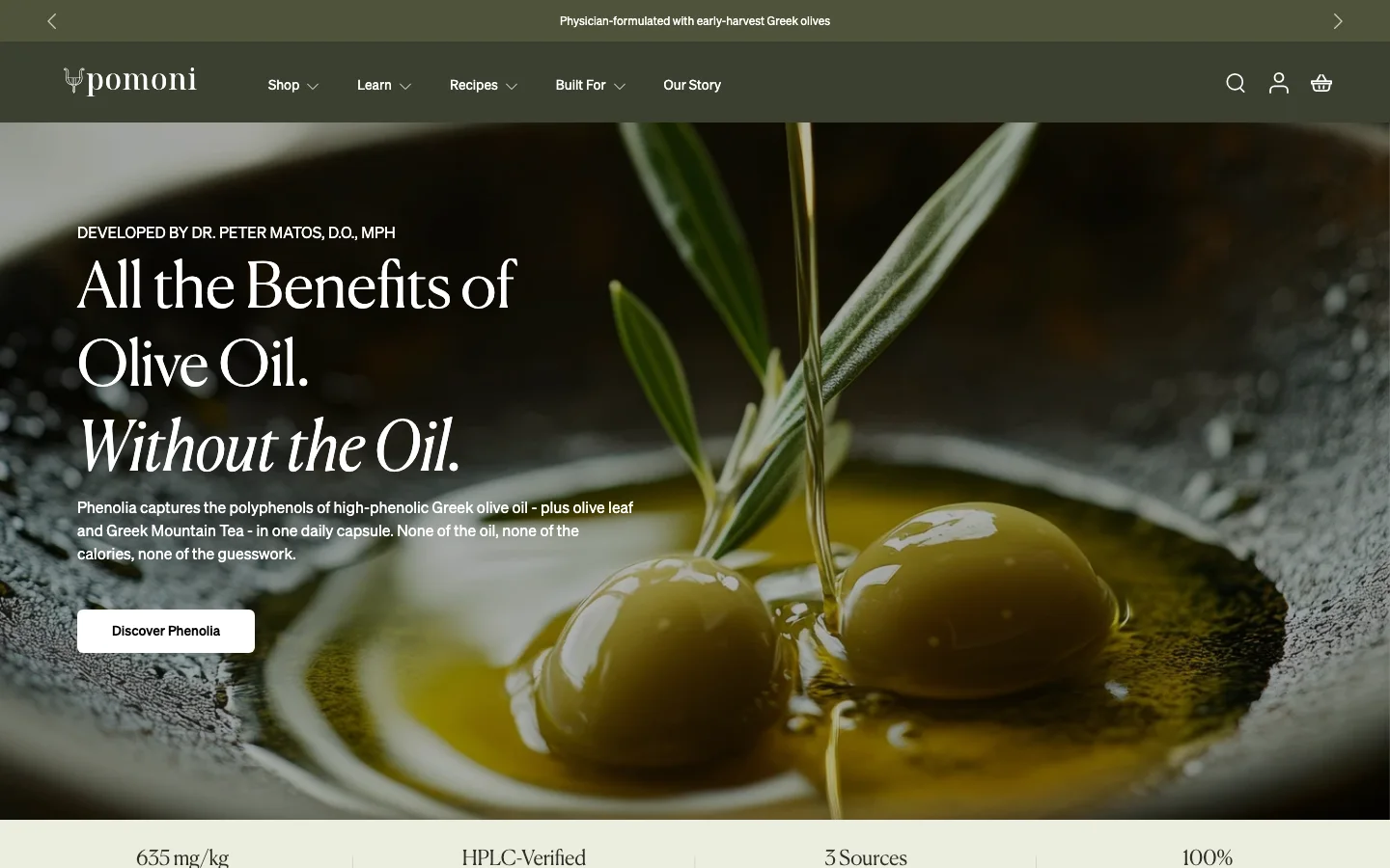 Pomoni website home page