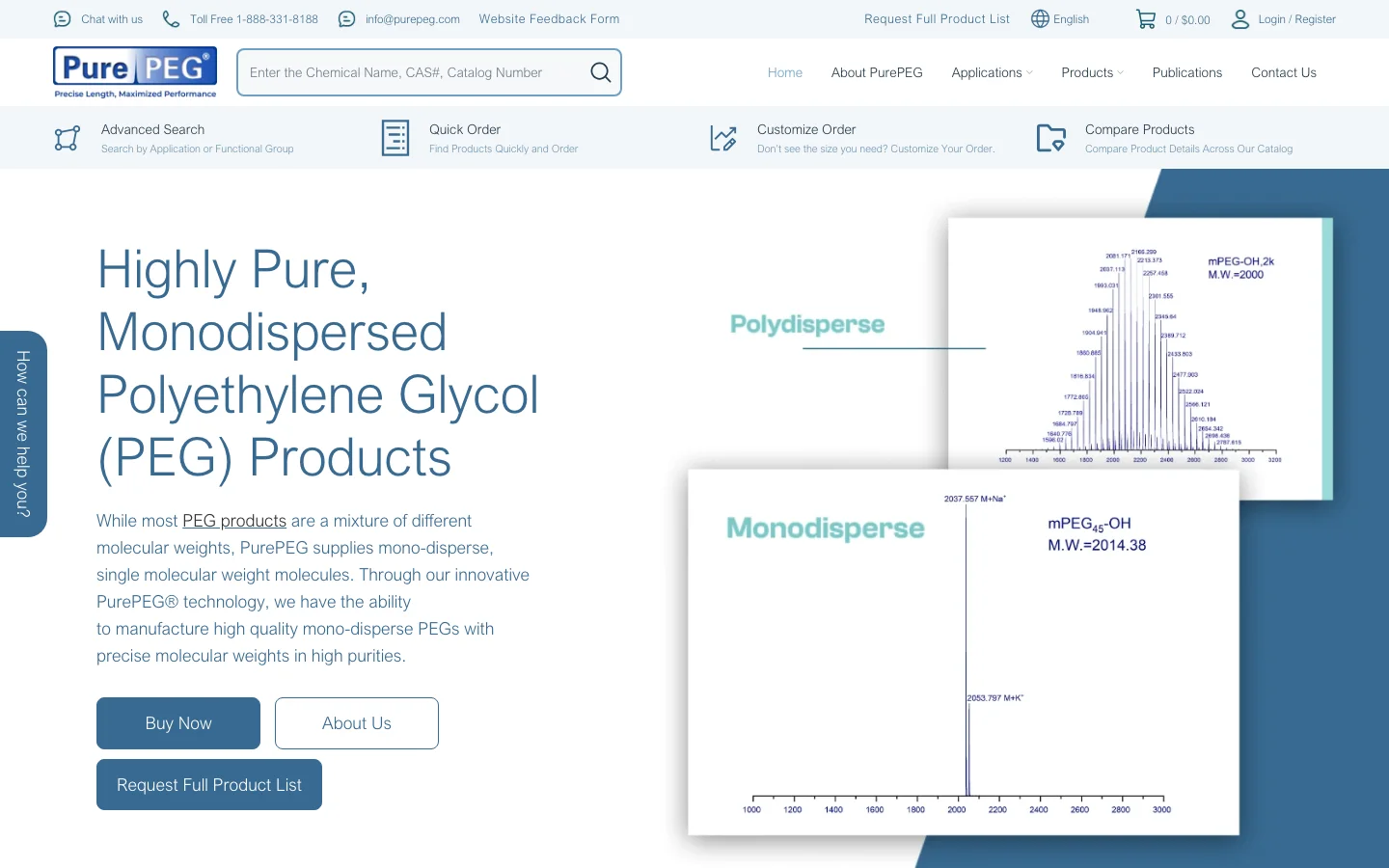 PurePEG website home page