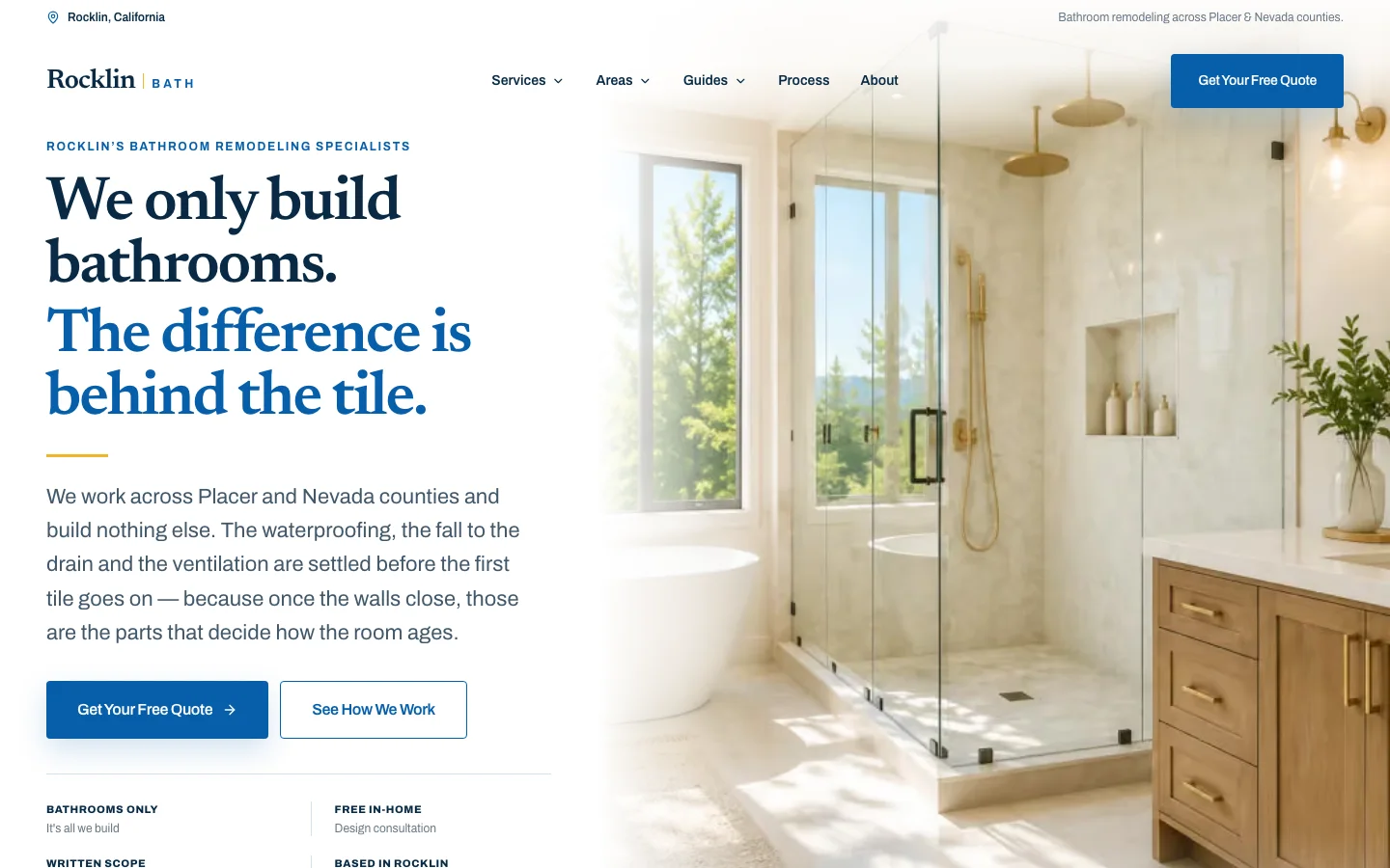 Rocklin Bath website home page