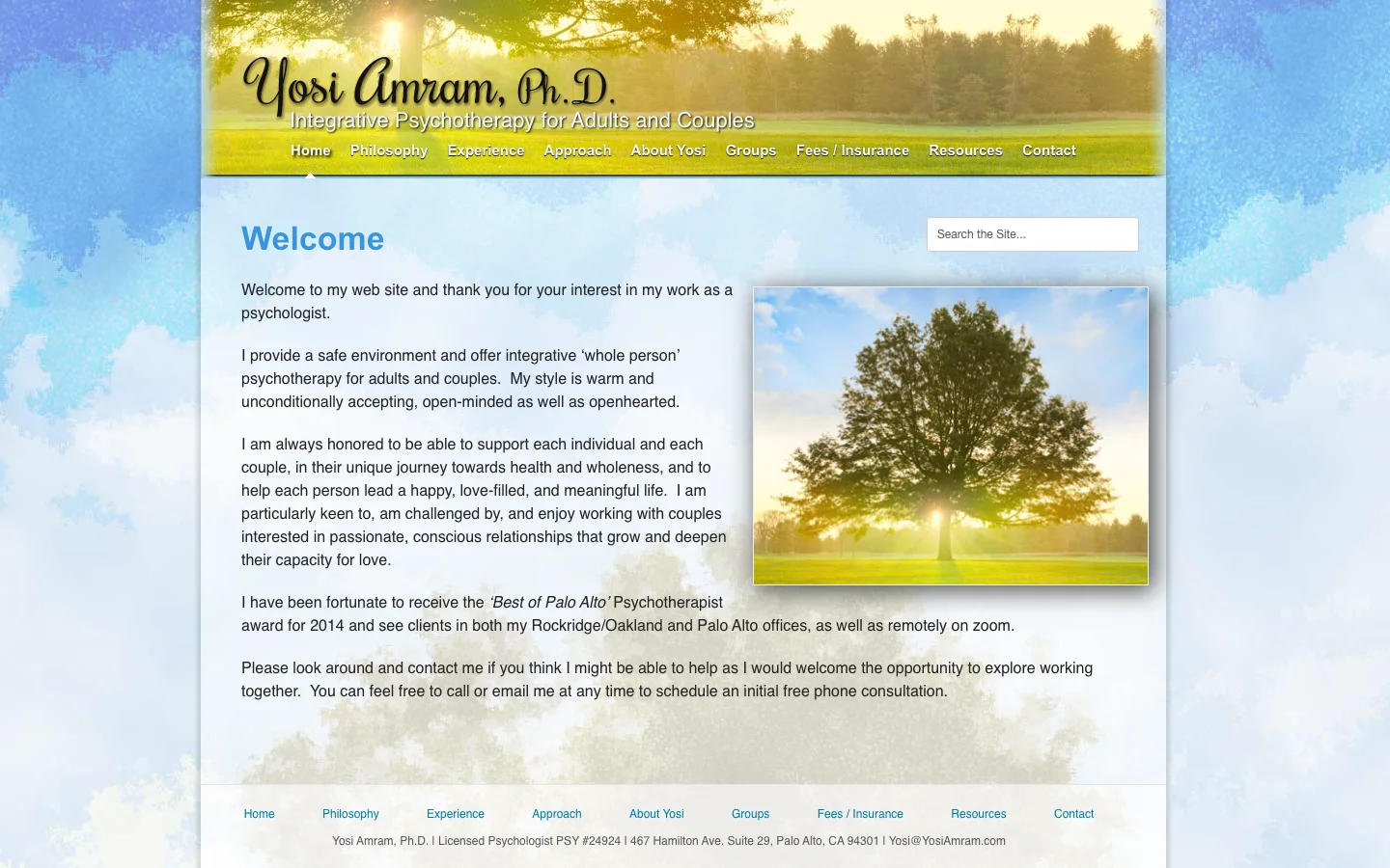 Yosi Amram, Ph.D. website home page